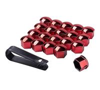 HYRAM Capuchons D'éCrou de Roue Cache-Boulons pour Fiat Ducato 2006-2021, Cache-éCrous de Pneu Hexagonaux avec Ensemble D'Outils de DéMontage pour Voitures Automatique Accessoires,D/Red-C/21mm