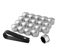 HYRAM Capuchons D'éCrou de Roue Cache-Boulons pour Ford Kuga 2019-2023, Cache-éCrous de Pneu Hexagonaux avec Ensemble D'Outils de DéMontage pour Voitures Automatique Accessoires,B/Silver-B/19mm