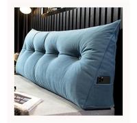 HYRAM Coussin Lombaire, Lit Coussin Dossier Canapé Coussin Lombaire Ergonomique Compensé Oreiller Amovible Compensé Triangulaire avec Housse Lavable (100x20x50,Blue)