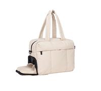 HyRaM Sac de sport Puffer Gym Sac fourre-tout Sac en nylon matelassé Sac de nuit Sac de voyage pour femme avec compartiment à chaussures, beige