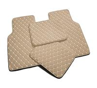 HYRAM Voiture Cuir Tapis De Sol pour Citroen C3 2017-2023, Tout Temps AntidéRapant ImperméAble Moquette Avant ArrièRe Protection Interieur Accessoires,G/Beige
