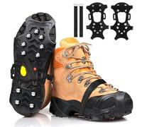 Hyran Crampons Neige, Crampons pour Chaussures, Crampon Neige pour Chaussure, Crampons Anti Verglas avec 11 Crampons, pour Hiver Randonnée Pêche Marche Escalade Alpinisme (XL)