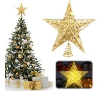 HYran Étoile Dorée pour Sapin de Noël - Décoration et Topper d'Arbre de Noël - Cimier de Sapin