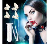 Hyran Zanne da Vampiro, 4 Pezzi Denti da Vampiro Halloween, Zanne di Halloween, Dentiere da Vampiro, per Cosplay Party Puntelli Festa Halloween (zanne da Vampiro*4)