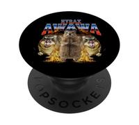 Hyrax Vintage Fire Ugly Funny Meme Rétro Animal Bootleg PopSockets PopGrip Adhésif