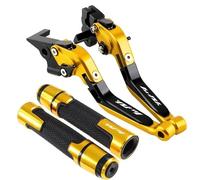 HYRHEV Guidons de Moto Leviers d'embrayage de Frein de Moto poignée de Guidon poignées pour YZF R1 YZF-R1 YZFR1 R1 2002 2003(Gold-A1)