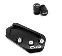 HYRHEV pour KYMCO CV3 550i CV 3 Cv3 550CC 2022-2024 Moto CNC Accessoires Béquille Support Latéral Rallonge Bouchon De Valve Plaque de Support(Black 11)