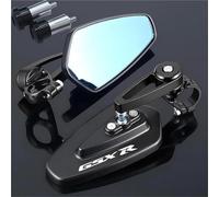 HYRHEV Rétroviseurs de Moto 2 pièces Embout de Guidon CNC Noir pour Suzuki GSXR 600 750 1000 GSX-R 600 750 1000 125 150 Rétroviseur de Moto(Black)