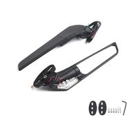 HYRHEV Rétroviseurs latéraux CNC Noirs pour Suzuki GSXR 600 750 1000 GSX1300R GSX650F GSX-R K9 K10 K11 K12 K13 L17 Rétroviseur de Moto(Large with Light3)