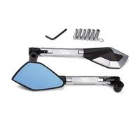 HYRHEV Rétroviseurs Latéraux De Moto Rétroviseurs Bleus Antireflets Aluminium CNC SH300 SH 300 SH300I SH 300I Rétroviseur de Guidon(Argent)