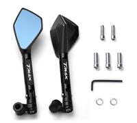 HYRHEV Rétroviseurs Moto T-Max 500 TMAX 500 560 TMax 530 Rétroviseurs Moto Bleus Anti Éblouissement Accessoires Moto Rétroviseur de Guidon(Black)