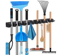 HYRIXDIRECT Support mural pour balai - Organisateur de balai - Support de serpillère - Organisateur d'outils de jardin - Organiseur de rangement pour garage, buanderie - Organisations et rangement