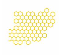 HYROOY Autocollants d'avertissement haute visibilité hexagonaux en nid d'abeille, autocollants décoratifs pour moto, voiture, PVC jaune