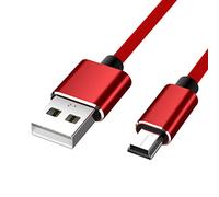 HYROOY Câble USB A mâle vers Mini-B Câble USB 2.0 pour appareil photo numérique Lecteur MP3 Récepteur Rouge Nylon