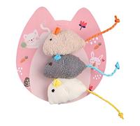 HYROOY Lot de 3 souris interactives pour chats - Couleurs vives - Jouet d'entraînement pour chatons d'intérieur