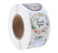 HYROOY Lot de 500 étiquettes de remerciement florales 4 motifs floraux pour fête de mariage + autocollant