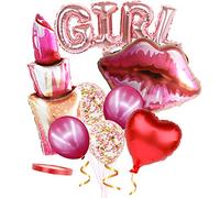 HYROOY Lot de 9 grandes pièces de rouge à lèvres en aluminium pour anniversaire, Saint-Valentin, mariage, fête prénuptiale