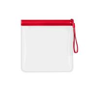 HYROOY Sac de voyage compact transparent et étanche pour maquillage - Sac de voyage simple à transparent pour organiser les articles de toilette EVA, Rouge, Approx.20x20cm/7.9x7.9inches