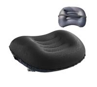 HYRTEFBN Matelas de Camping pneumatique Oreiller Gonflable de Camping en Plein air, Impression TPU Souple for Le Cou, Soutien Lombaire, Coussin d'air ultraléger, équipement de Couchage(Black)