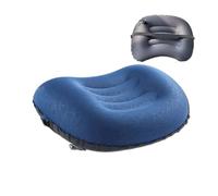 HYRTEFBN Matelas de Camping pneumatique Oreiller Gonflable de Camping en Plein air, Impression TPU Souple for Le Cou, Soutien Lombaire, Coussin d'air ultraléger, équipement de Couchage(Dark Blue)