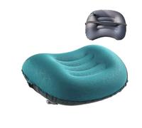 HYRTEFBN Matelas de Camping pneumatique Oreiller Gonflable de Camping en Plein air, Impression TPU Souple for Le Cou, Soutien Lombaire, Coussin d'air ultraléger, équipement de Couchage(Blue)