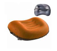 HYRTEFBN Matelas de Camping pneumatique Oreiller Gonflable de Camping en Plein air, Impression TPU Souple for Le Cou, Soutien Lombaire, Coussin d'air ultraléger, équipement de Couchage(Orange)