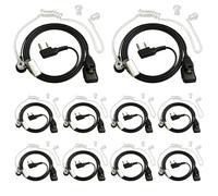 HYS 2 Broches Oreillette Radio, Casque pour Talkie-walkie | 10 pièce, Tube Acoustique Casque avec microphone PTT, Compatible avec Baofeng UV-5R BF-888S UV-82 Quansheng Kenwood Wouxun