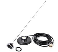 HYS Antenne Amateur à bande VHF 144 MHz (136-174 MHz) avec support NMO Base magnétique W/5 m Câble coaxial RG58 Prise PL-259