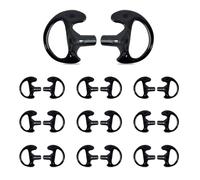 HYS Earmold Écouteurs de rechange en silicone souple compatibles avec les kits audio à bobine radio bidirectionnelle (10 paires, grand) (noir)