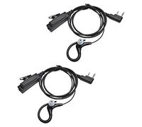 HYS Lot de 2 Oreillettes Radio à 2 Broches compatibles avec Kenwood Baofeng UV-5R, en Forme de G avec Micro, Casque de Talkie-walkie pour la Police de sécurité (96K-2)