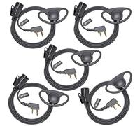 HYS Oreillette 1 fil en forme de D avec crochet d'oreille UV5R 888S pour talkie-walkie avec PTT, casque radio amateur avec micro pour radio bidirectionnelle Baofeng BF-F8HP BF-F9 UV-82 UV-82HP Kenwood
