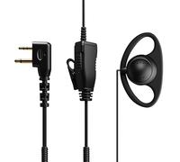HYS Oreillette Casque d'écoute | Casque PTT en Forme de G | 2 Broches pour radios | Compatible avec Midland G7 Pro G8 G9 Pro M24 Plus M48 M99 G6 XT G7 XTR Alan HP450 (D08C, 1)