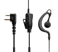 HYS Oreillette Casque d'écoute | Casque PTT en Forme de G | 2 Broches pour radios | Compatible avec Midland G7 Pro G8 G9 Pro M24 Plus M48 M99 G6 XT G7 XTR Alan HP450 (G08C, 1)