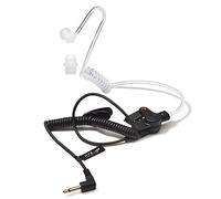 HYS Oreillette Écouteurs Intra-Auriculaires avec Tube Acoustique, 3,5 mm, Transparent, avec Clip de Fixation, Casque de sécurité pour Radio (Noir, écouteurs + 1 tête Champignon Plus Longue)