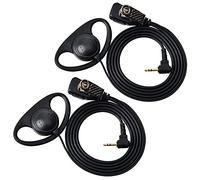 HYS Oreillette en forme de D de 2,5 mm avec micro pour talkie-walkie compatible avec Motorola Talkabout TLKR T6 T60 T82 T82 Extreme T92 Radio bidirectionnelle (2)