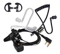 HYS Oreillette pour talkie-walkie avec micro, tube acoustique à 2 fils, écouteur/casque avec PTT et micro Kit de surveillance pour Baofeng UV-5R UV-82 Kenwood 2 broches Amateur 2 voies Radio