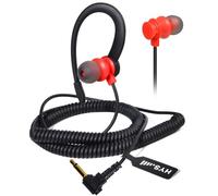 HYS Oreillette Talkie Walkie 3,5 mm, G-Type Earhook, Compatible avec Les Microphones à Haut-Parleur, Les émetteurs-récepteurs et d'autres appareils avec des Prises 3.5mm (RED3.5C-1)