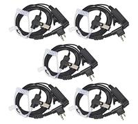 HYS Radio Oreillett Compatible avec Motorola CP040 DP1400 XT420 Talkie Walkie, Microphone avec Écouteur, Tube Acoustique Transparent Oreillette (5 Pcs)