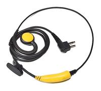 HYS Walkie Talkie Écouteurs sans Fil compatibles avec Motorola CP040 DP1400 GP68 GP88 GP300 XT420 XT460 Radio bidirectionnelle en Forme de C PTT avec Microphone (Jaune, 1 pièce)