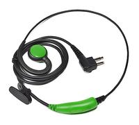 HYS Walkie Talkie Écouteurs sans Fil compatibles avec Motorola CP040 DP1400 GP68 GP88 GP300 XT420 XT460 Radio bidirectionnelle en Forme de C PTT avec Microphone (Vert, 1 pièce)