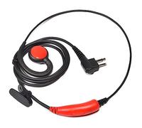 HYS Walkie Talkie Écouteurs sans Fil compatibles avec Motorola CP040 DP1400 GP68 GP88 GP300 XT420 XT460 Radio bidirectionnelle en Forme de C PTT avec Microphone (Rouge, 1 pièce)
