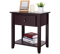hysache Table d'appoint de rangement, expresso