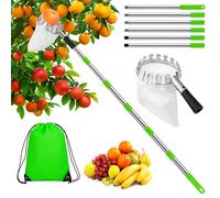 Hysagtek Cueille Fruit Telescopique 2.8 Meter Cueilleur de Fruits avec Levier Réglable Cueille Pommes Cueille Cerise Cerise Outil à Cueillir de Fruits avec Sac de Rangement Collecteur De Fruits