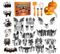 Hysagtek Kit de sculpture de citrouille d'Halloween - 24 pièces d'outils de sculpture de citrouille professionnels en acier inoxydable pour adultes et enfants - Décoration d'Halloween robuste