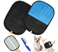 Hysagtek Lot de 2 gants d'épilation pour poils d'animaux - Aimant et brosse pour chat - Antistatique - Pour chiens et chats
