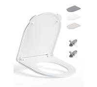 HySail Abattant WC avec Frein de Chute -Poignée Hygiénique et Facile à Utiliser, Durable, Écologique, Abattant Wc Clipsable pour un Nettoyage Facile, Taille 42,7 x 36,0 cm, Forme D Universelle
