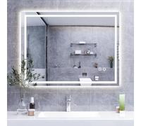 HySail Miroir Salle de Bain avec Eclairage, Miroir en Argent Haute Définition 5mm, 3 Températures de Couleur et Luminosité Réglable, Miroir Mural avec Interrupteur Tactile