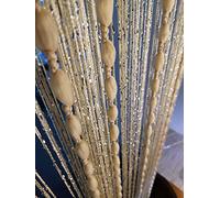 HYSENM Rideaux Gouttes Lanterne Chaîne Corde 100x200cm Noble Draperie Fils Scintille Elégance pour Studio Fenêtre Mural Porte Mariage Fête Hôtel Hôpital, Beige