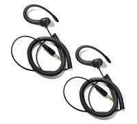 HYSHIKRA 1 Pin 3.5mm Jack Headset 180° Joint Reception Only Walkie Talkie Earpiece Compatible avec Motorola Sepura Rexon Wouxun Kenwood Baofeng Quansheng Handheld radios (Noir, 2)