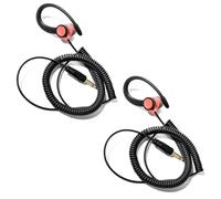 HYSHIKRA 1 Pin 3.5mm Jack Headset 180° Joint Reception Only Walkie Talkie Earpiece Compatible avec Motorola Sepura Rexon Wouxun Kenwood Baofeng Quansheng Handheld radios (Rouge, 2)